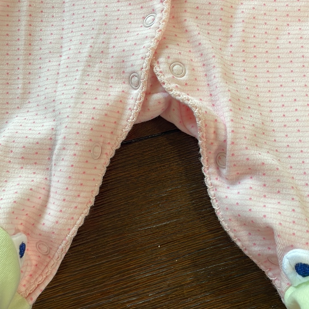 Little Me Frog Friends Footed One-Piece - Picture 4 of 7